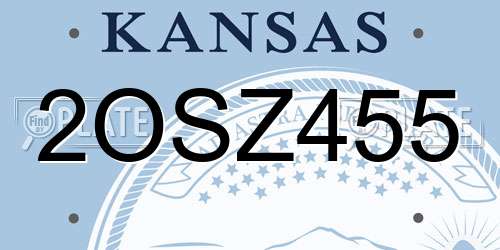 2OSZ455 Kansas License Plate