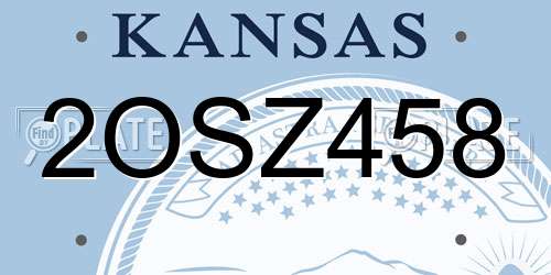 2OSZ458 Kansas License Plate