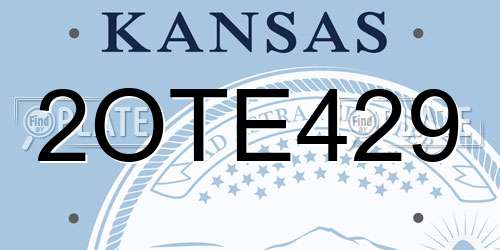 2OTE429 Kansas License Plate