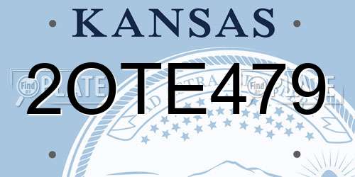 2OTE479 Kansas License Plate