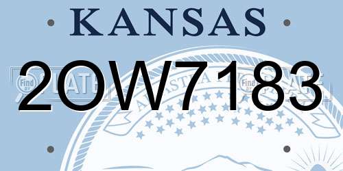 2OW7183 Kansas License Plate