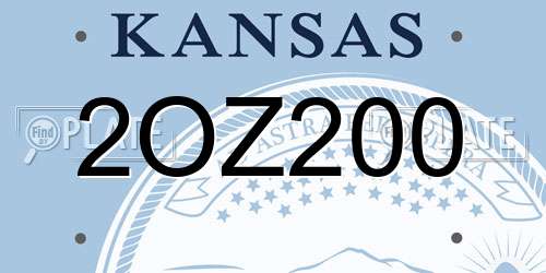 2OZ200 Kansas License Plate