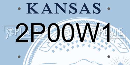 2P00W1 Kansas License Plate