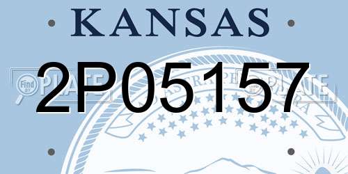 2P05157 Kansas License Plate