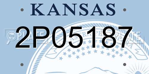 2P05187 Kansas License Plate