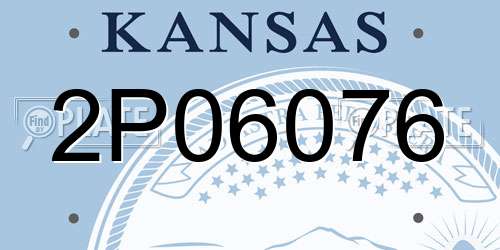 2P06076 Kansas License Plate