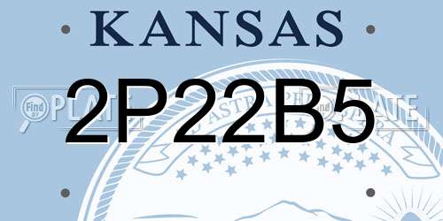 2P22B5 Kansas License Plate