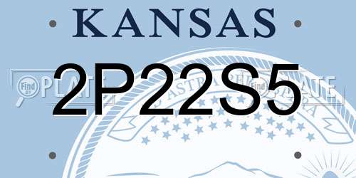 2P22S5 Kansas License Plate