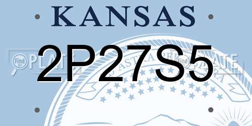 2P27S5 Kansas License Plate