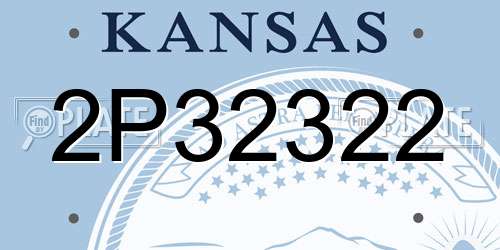 2P32322 Kansas License Plate