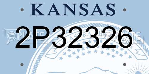 2P32326 Kansas License Plate