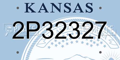 2P32327 Kansas License Plate