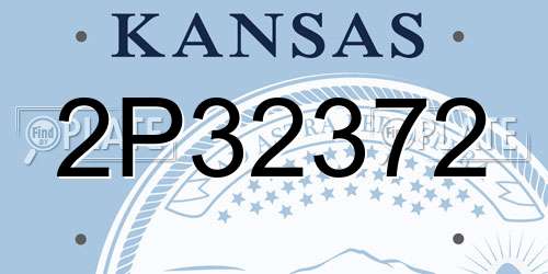 2P32372 Kansas License Plate