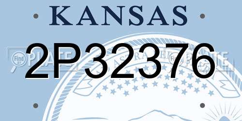 2P32376 Kansas License Plate