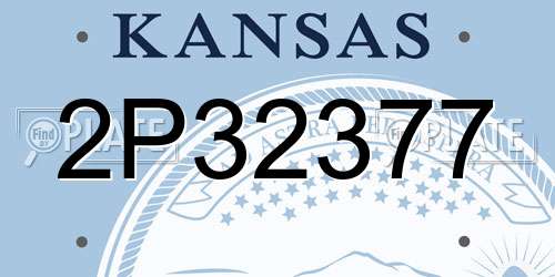 2P32377 Kansas License Plate