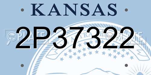 2P37322 Kansas License Plate