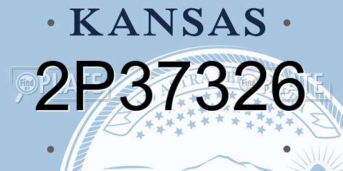 2P37326 Kansas License Plate