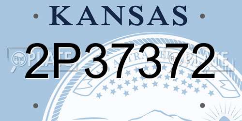 2P37372 Kansas License Plate