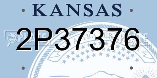 2P37376 Kansas License Plate