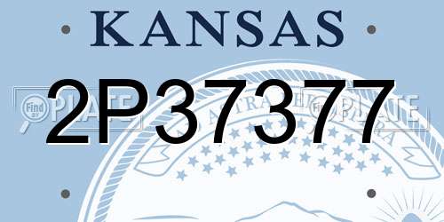 2P37377 Kansas License Plate