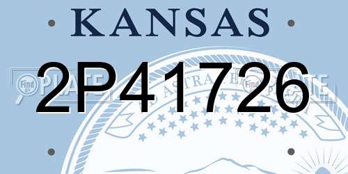 2P41726 Kansas License Plate