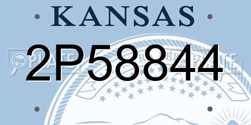 2P58844 Kansas License Plate