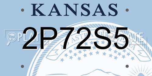 2P72S5 Kansas License Plate