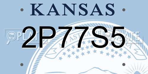 2P77S5 Kansas License Plate
