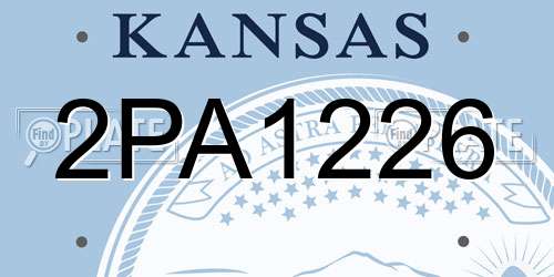 2PA1226 Kansas License Plate