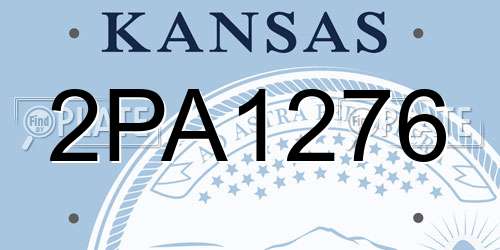 2PA1276 Kansas License Plate