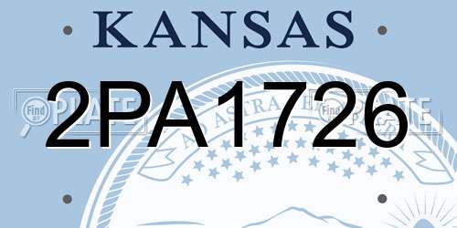 2PA1726 Kansas License Plate