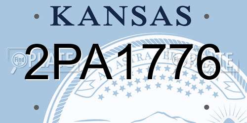 2PA1776 Kansas License Plate