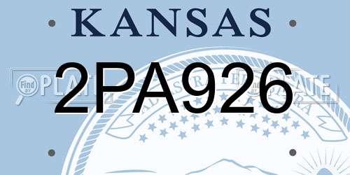 2PA926 Kansas License Plate