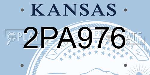 2PA976 Kansas License Plate