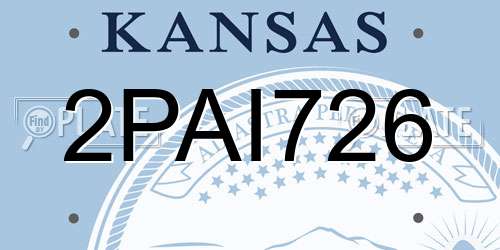 2PAI726 Kansas License Plate
