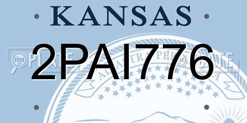 2PAI776 Kansas License Plate
