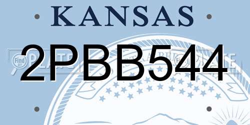 2PBB544 Kansas License Plate