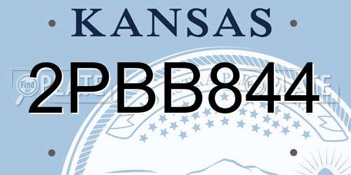 2PBB844 Kansas License Plate