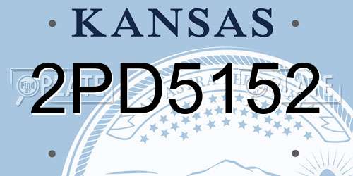 2PD5152 Kansas License Plate