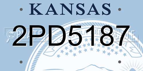 2PD5187 Kansas License Plate
