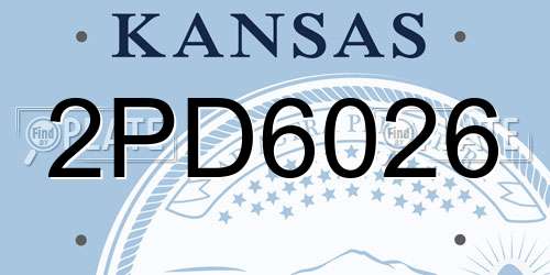 2PD6026 Kansas License Plate