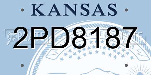 2PD8187 Kansas License Plate