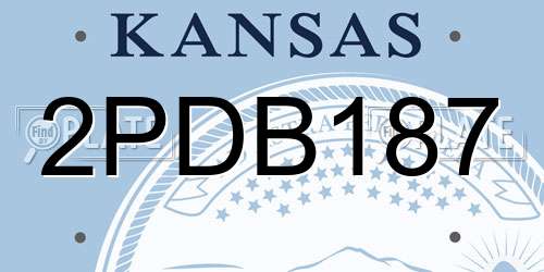 2PDB187 Kansas License Plate