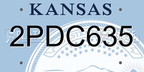2PDC635 Kansas License Plate