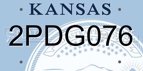 2PDG076 Kansas License Plate