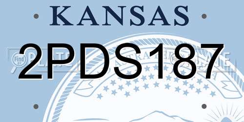 2PDS187 Kansas License Plate