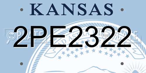 2PE2322 Kansas License Plate