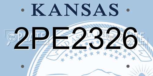 2PE2326 Kansas License Plate