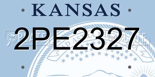 2PE2327 Kansas License Plate
