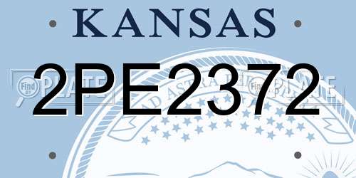 2PE2372 Kansas License Plate